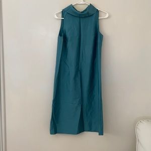 Sleeveless silk dress - turquoise